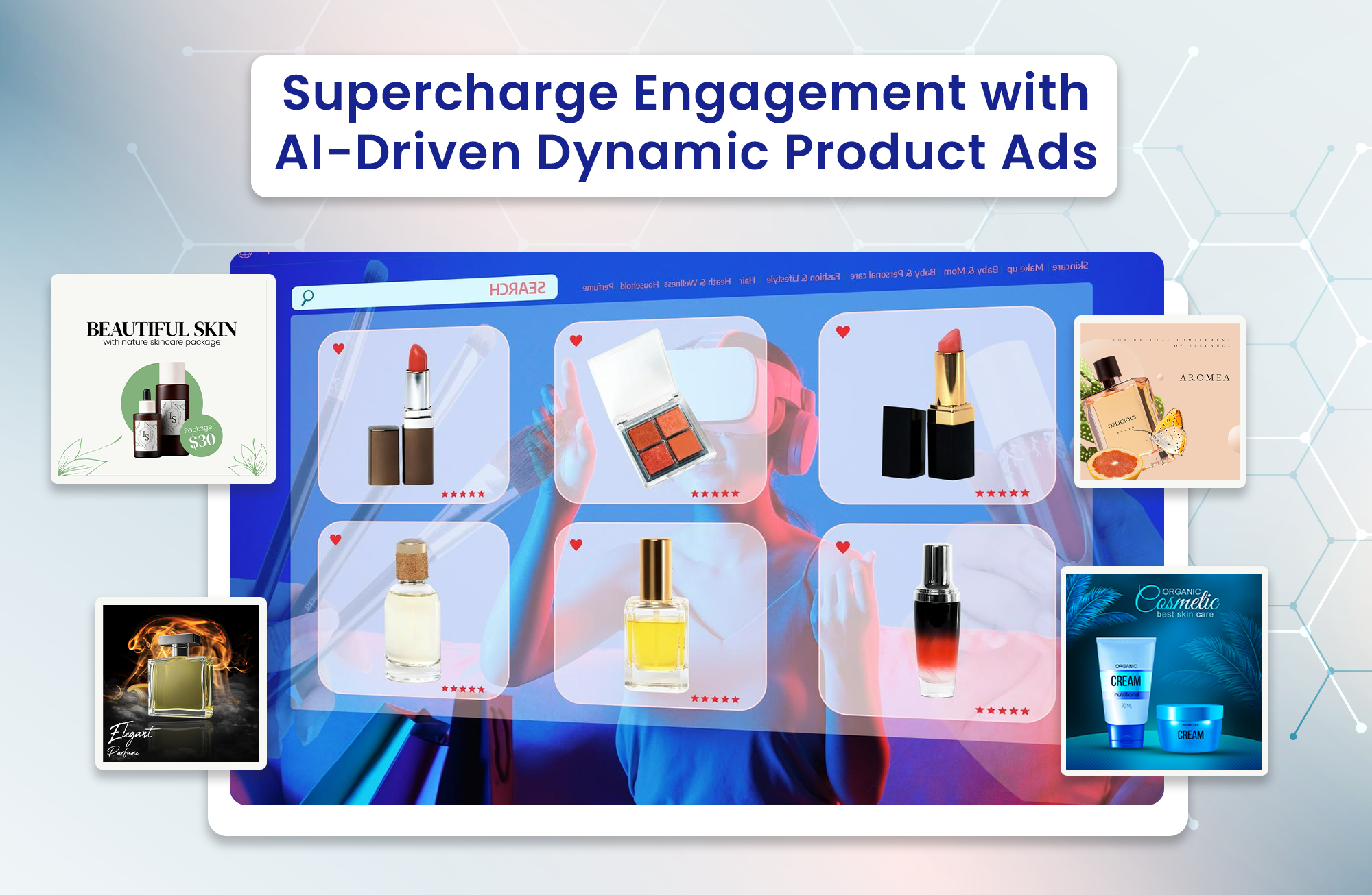 AI-driven Dynamic Product Ads dashboard showing personalization features and engagement metrics